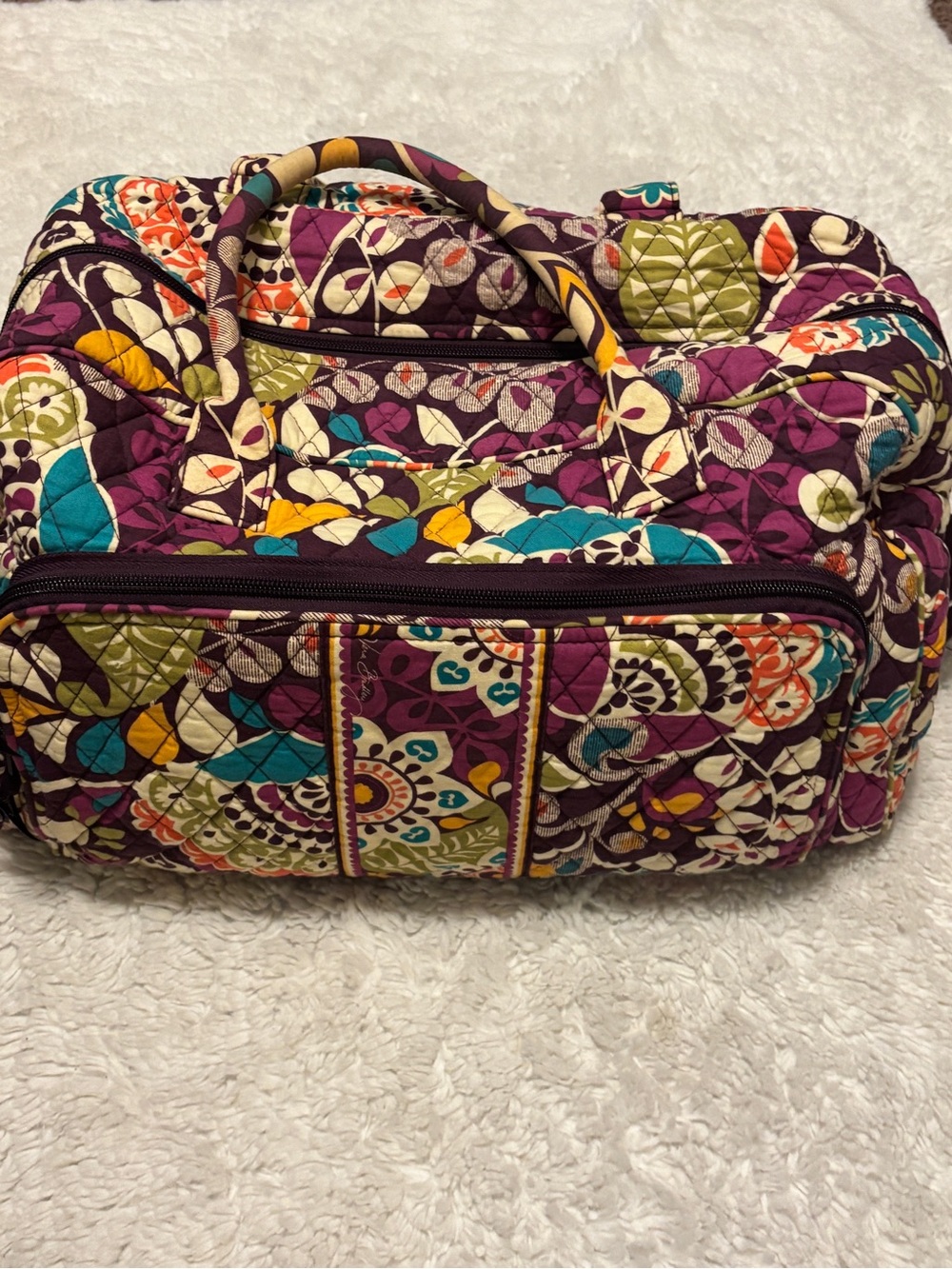 Vera Bradley Quilted Travel Bag in Purple Floral Print